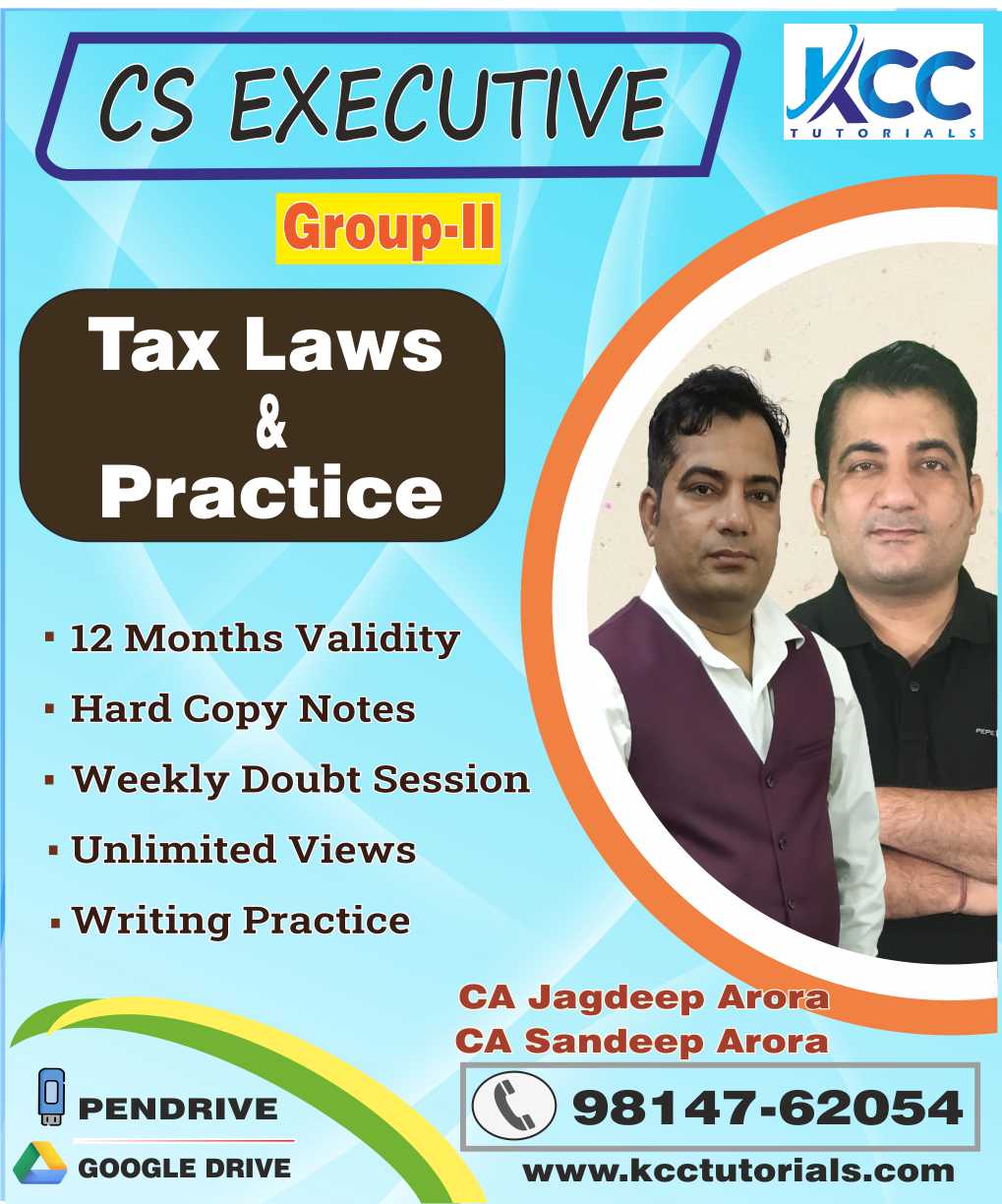 Paper 7 Tax Laws Practice CS Executive New Syllabus KCC Tutorials